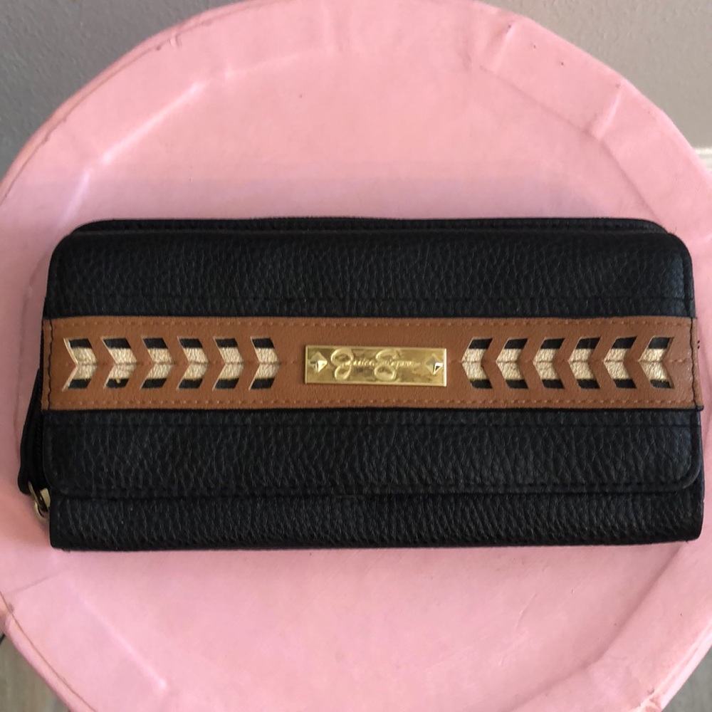 Jessica Simpson Black and Brown Wallet